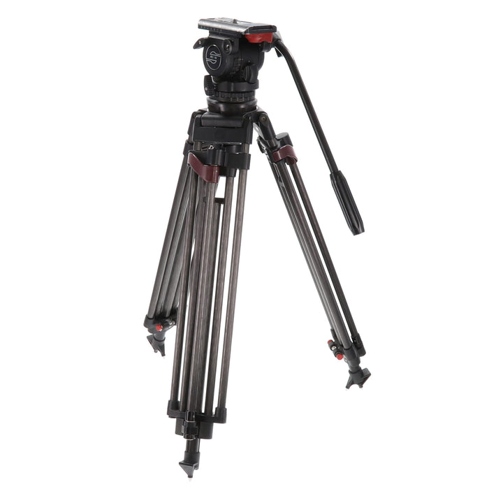 【中古品】Sachtler システムFSB10  ＋ スピードロックCF ビデオ三脚(カーボン3段/スピードロック)(ジャンク品)
