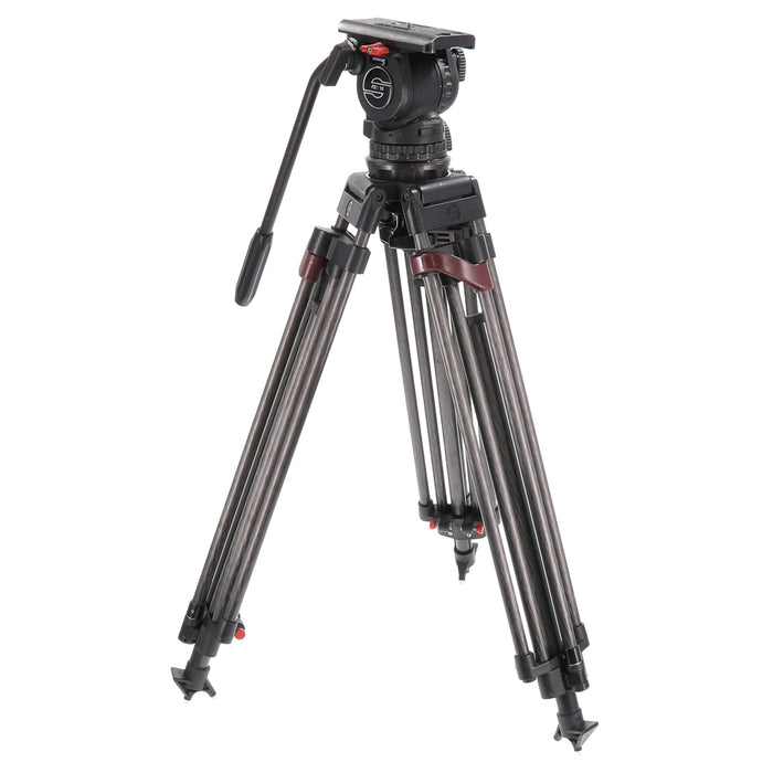 【中古品】Sachtler システムFSB10  ＋ スピードロックCF ビデオ三脚(カーボン3段/スピードロック)(ジャンク品)