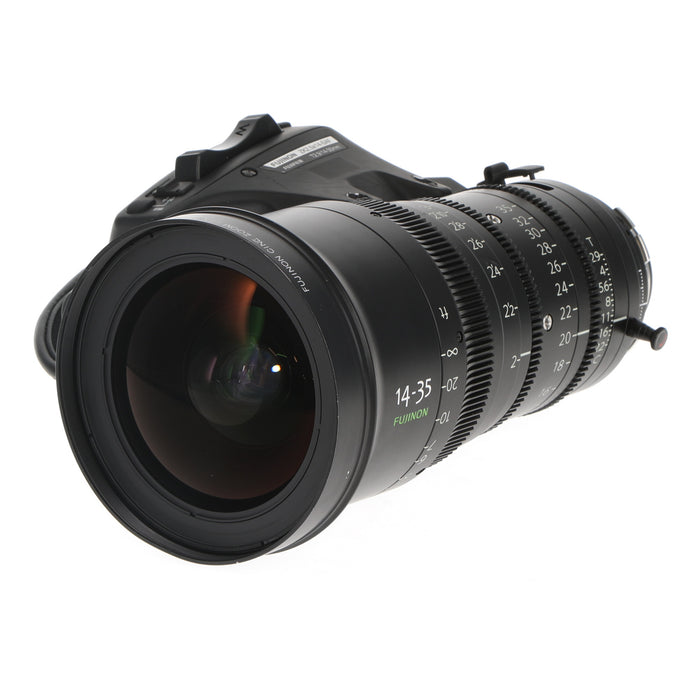 【中古品】FUJINON ZK2.5×14-SAF ZK14-35mm T2.9(PLマウント/フィート表記/ドライブユニット付)