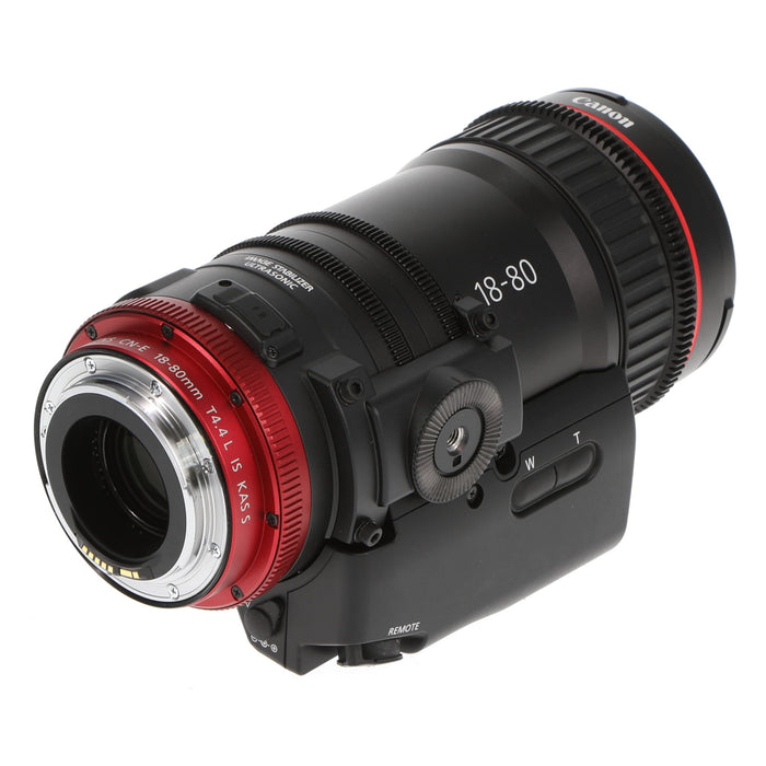 【中古品】Canon CN-E18-80mm T4.4 L IS KAS S (EF用) + ZSG-C10 COMPACT SERVOレンズ（専用グリップ付属）