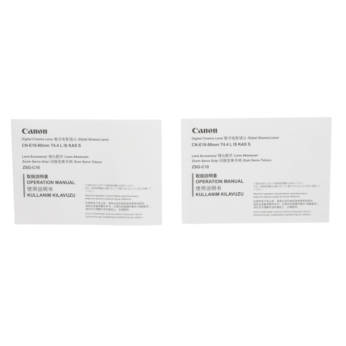 【中古品】Canon CN-E18-80mm T4.4 L IS KAS S (EF用) + ZSG-C10 COMPACT SERVOレンズ（専用グリップ付属）