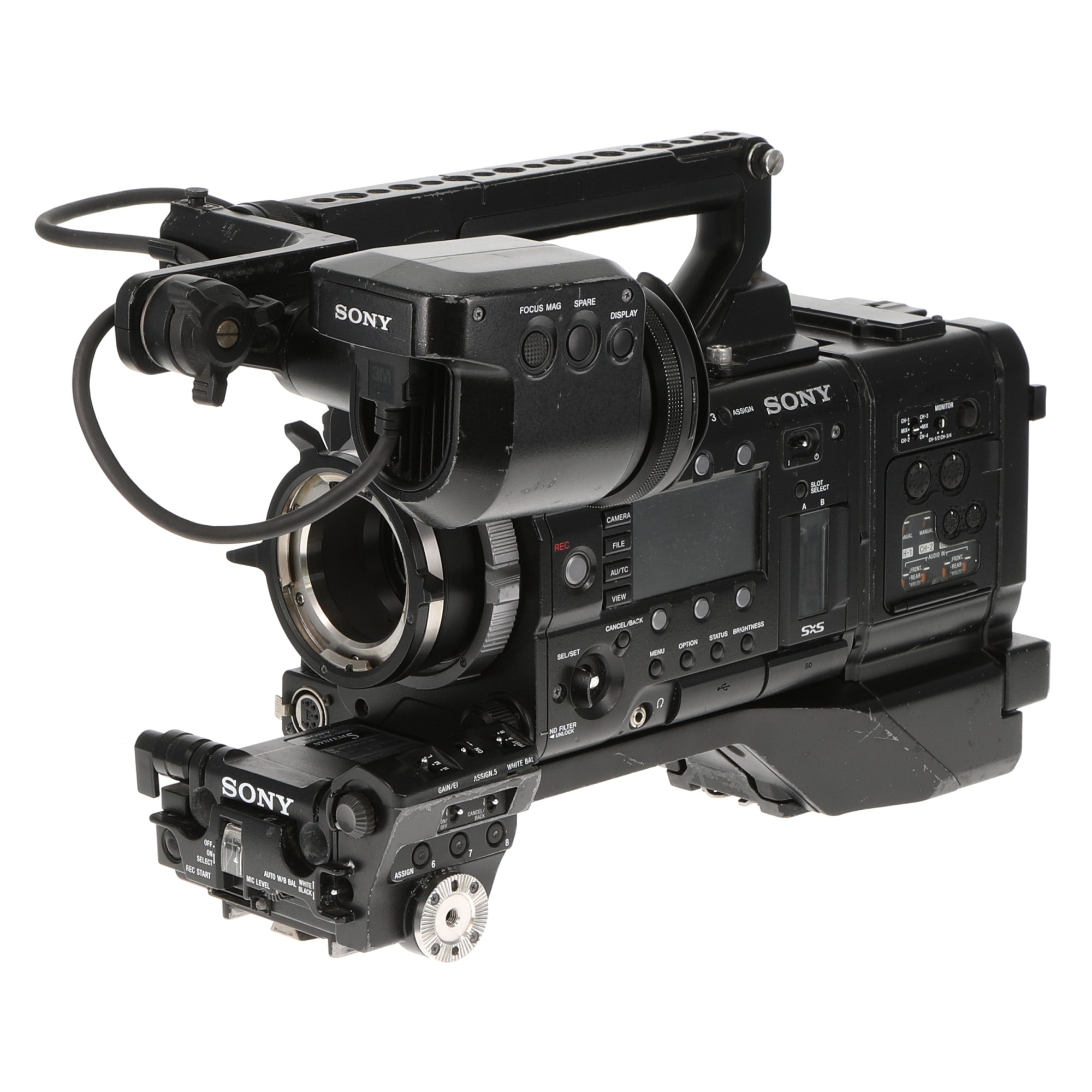 中古品】SONY PMW-F55 ＋ DVF-EL100 + CBK-55BK CineAlta 4Kカメラ