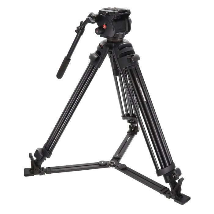 【中古品】Manfrotto 503HDV + 525MVB ビデオ三脚キット(ジャンク品)