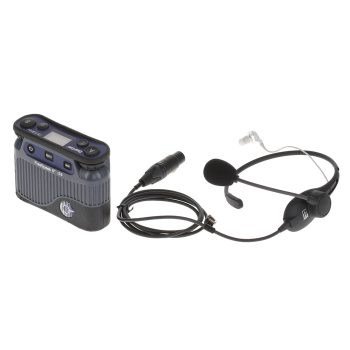 【中古品】Clear-Com FSII-BP24-X4 + CC-32 2.4GHzベルトパック + イヤフォン付ネックセット