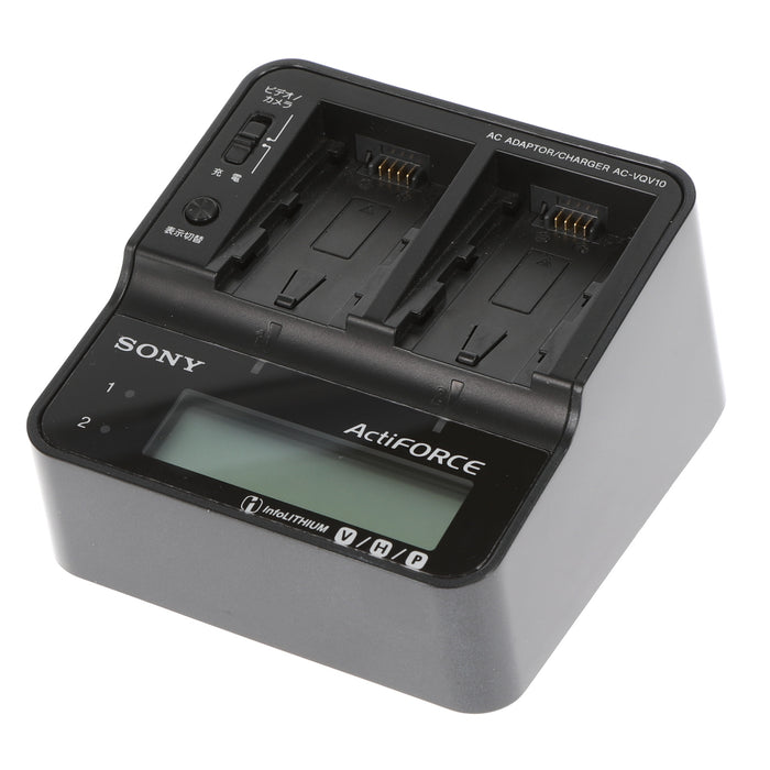 【中古品】SONY AC-VQV10 ACアダプター/チャージャー(バッテリーパック2個付属)