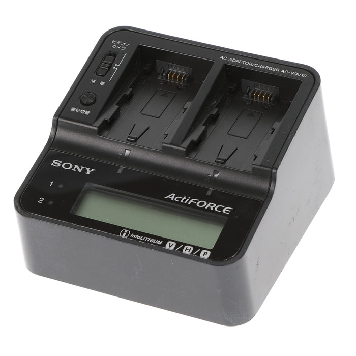【中古品】SONY AC-VQV10 ACアダプター/チャージャー(バッテリーパック2個付属)