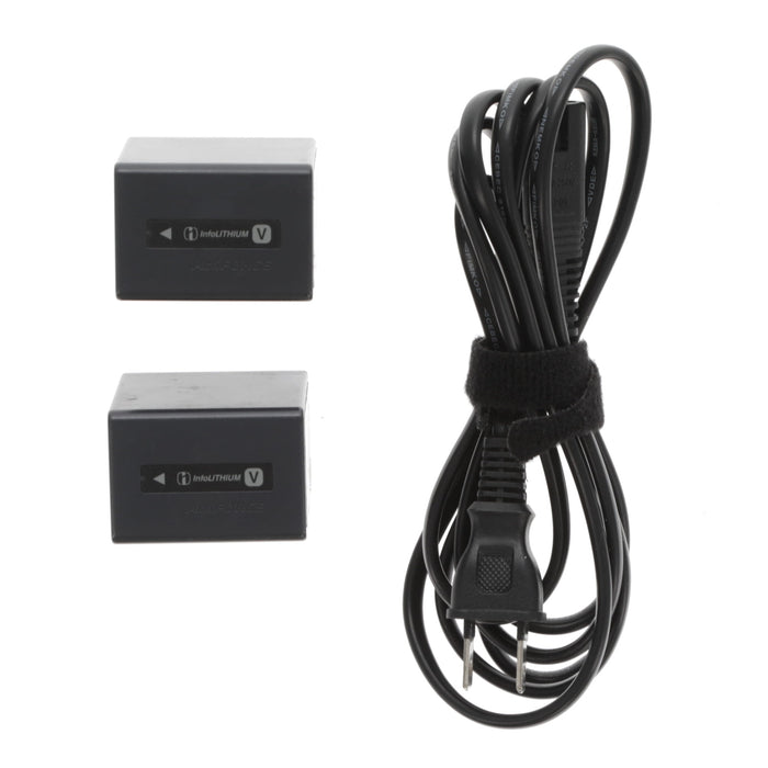 【中古品】SONY AC-VQV10 ACアダプター/チャージャー(バッテリーパック2個付属)