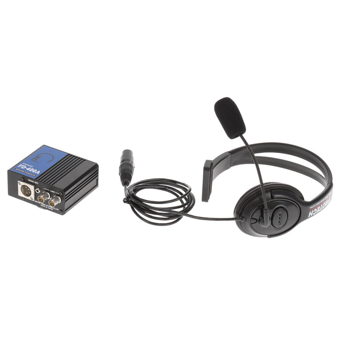 【中古品】PROTECH FD-400A 有線式インターカム(密閉型片耳ヘッドセット付属セット）