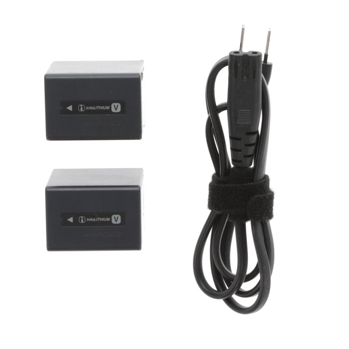 【中古品】SONY AC-VQV10 ACアダプター/チャージャー(バッテリーパック2個付属)
