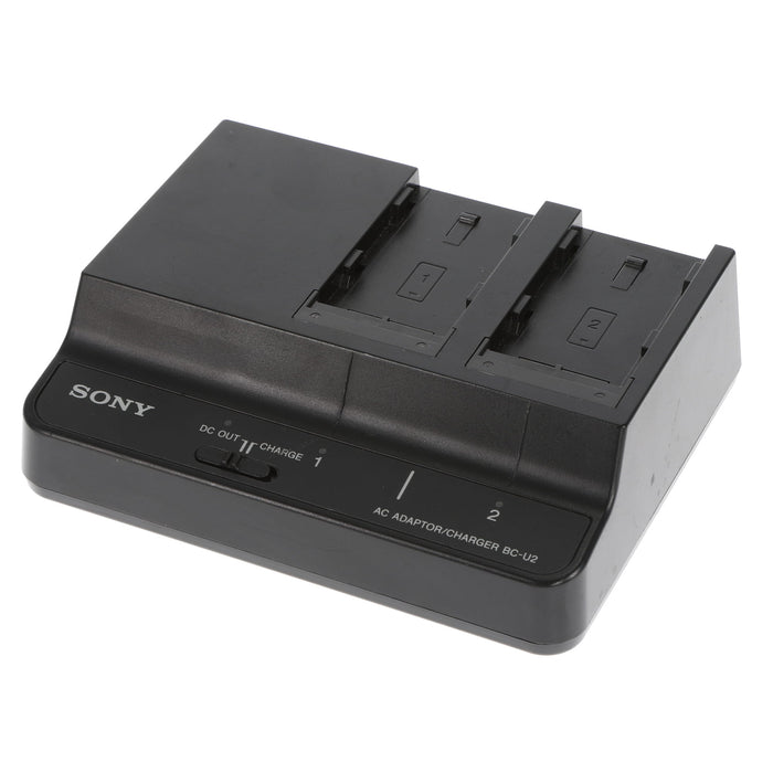 【中古品】SONY BC-U2 バッテリーチャージャー(バッテリーパック2個付属)