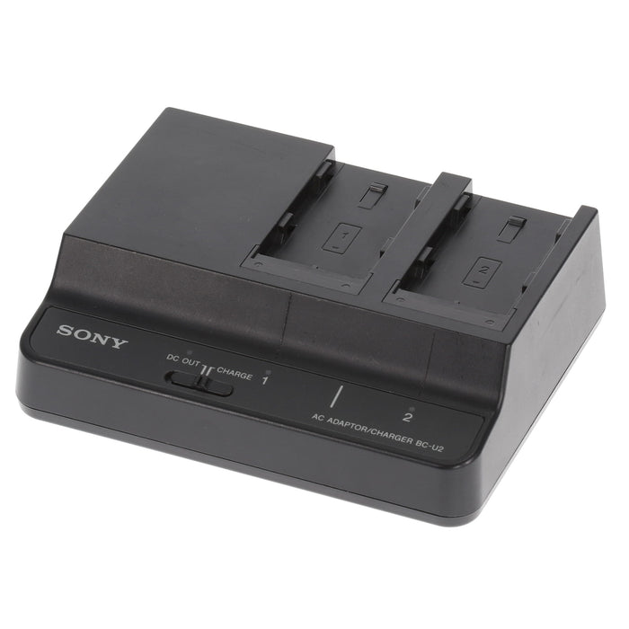 【中古品】SONY BC-U2 バッテリーチャージャー(バッテリーパック2個付属)