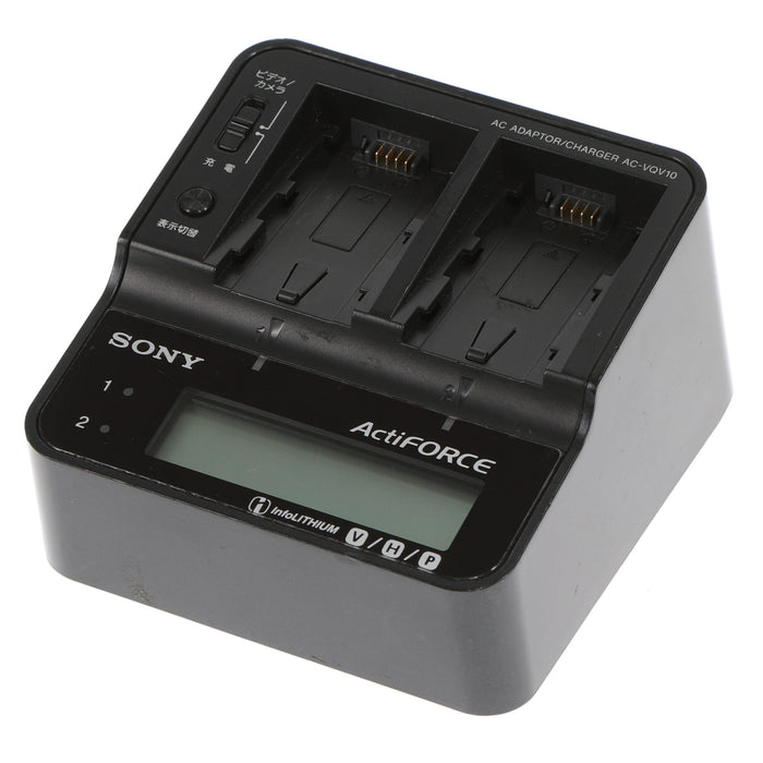 【中古品】SONY AC-VQV10 ACアダプター/チャージャー(バッテリーパック2個付属)