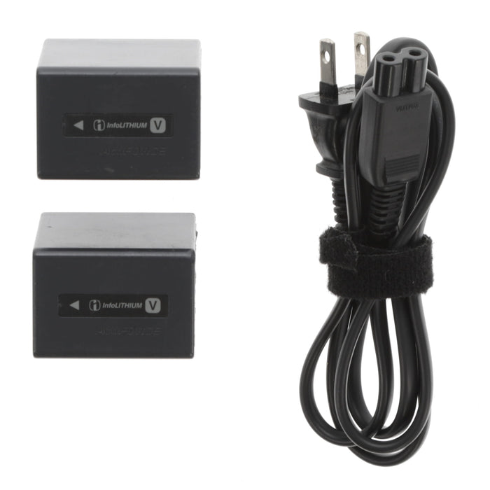 【中古品】SONY AC-VQV10 ACアダプター/チャージャー(バッテリーパック2個付属)