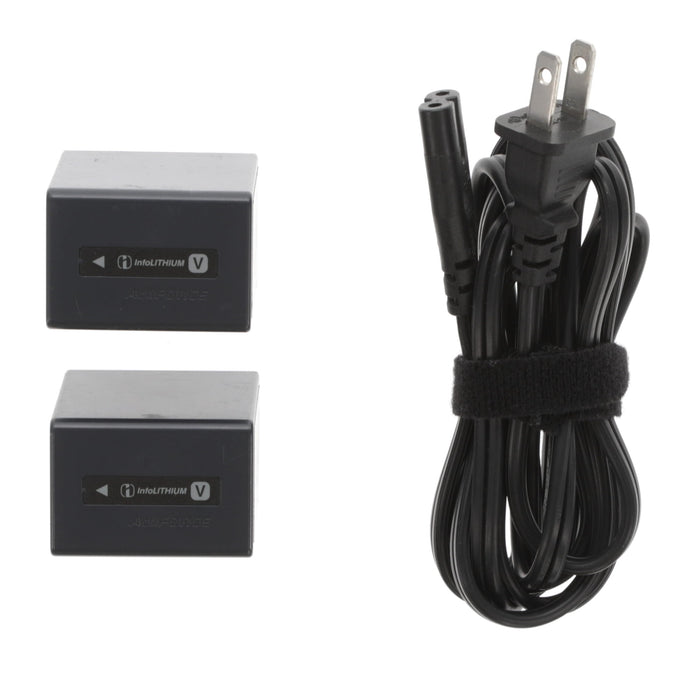 【中古品】SONY AC-VQV10 ACアダプター/チャージャー(バッテリーパック2個付属)