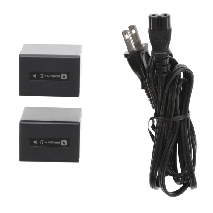 【中古品】SONY AC-VQV10 ACアダプター/チャージャー(バッテリーパック2個付属)