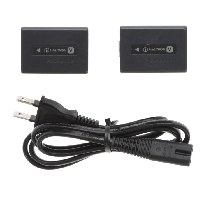 【中古品】SONY AC-VQV10 ACアダプター/チャージャー(バッテリーパック2個付属)