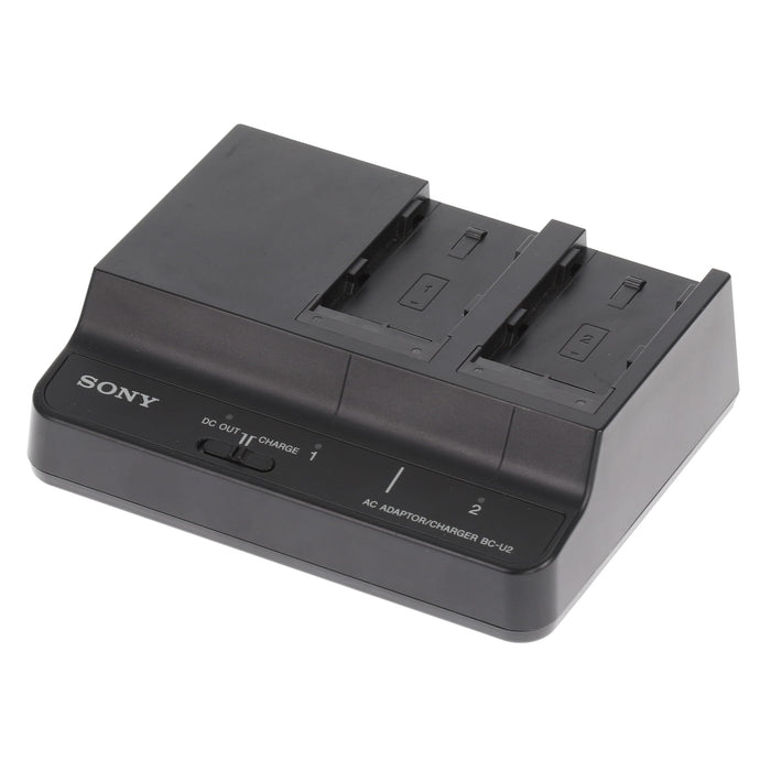 【中古品】SONY BC-U2 バッテリーチャージャー(バッテリーパック2個付属)