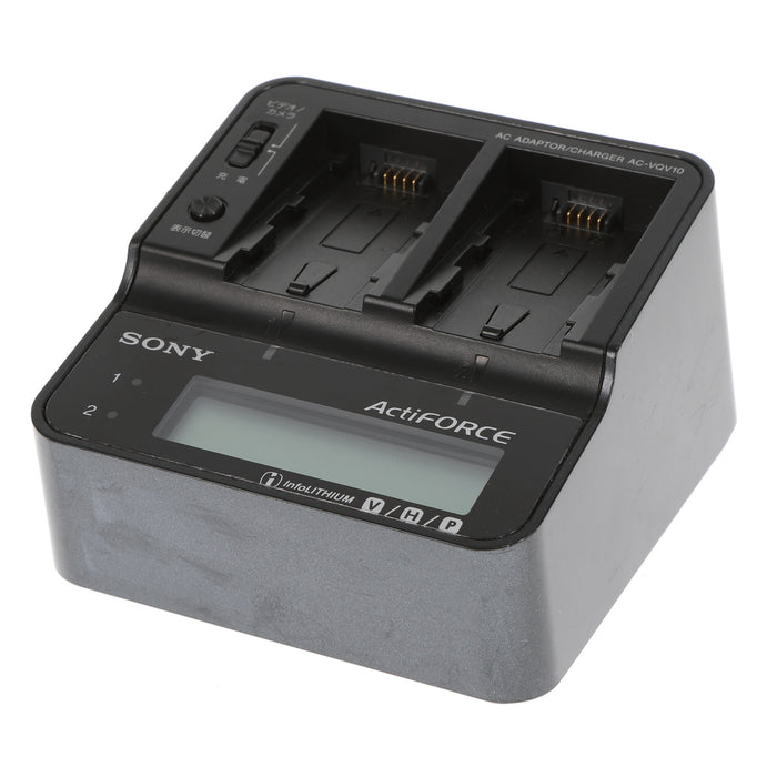 【中古品】SONY AC-VQV10 ACアダプター/チャージャー(バッテリーパック2個付属)