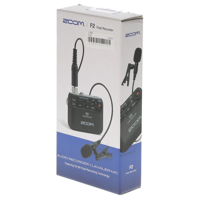 【中古品】ZOOM F2/B ラベリアマイク付きフィールドレコーダー（ブラック）