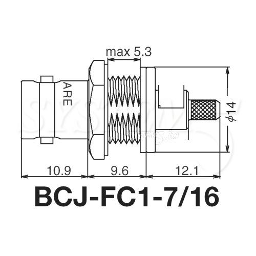 CANARE BCJ-FC1-7/16(20) 75ΩBNC型リセプタクルパネルジャックタイプ1.5C-2Vケーブル用 20個