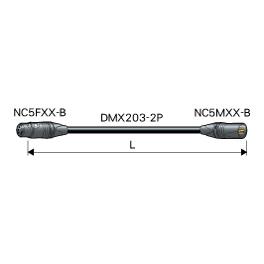 CANARE DMC01-B 1M BLK DMXケーブル NC5（メス）-NC5（オス） 1m 黒