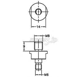 NOGA AD6080 M6用ねじアタッチメント(M6-M8)