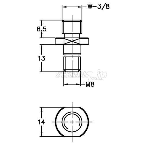 NOGA AD8030 ツバ付M8×3/8インチアタッチメント