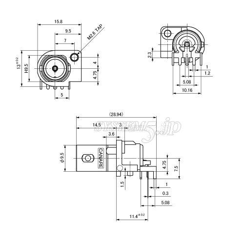CANARE BCJ-BPLHA(100) 75ΩBNC型リセプタクルライトアングル100個