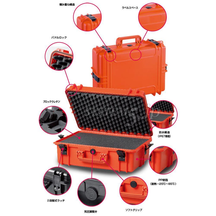 Panaro M235L(Orange) パナロケースM235L(アタッシュタイプ/オレンジ/ブロックウレタン付)