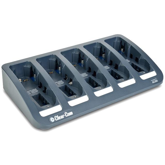 Clear-Com AC60 FreeSpeakII BP本体及び専用充電池パック(BAT60)5個用充電器(ACアダプター付き)