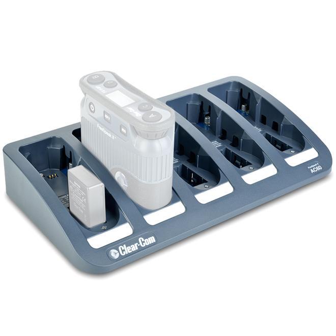 Clear-Com AC60 FreeSpeakII BP本体及び専用充電池パック(BAT60)5個用充電器(ACアダプター付き)
