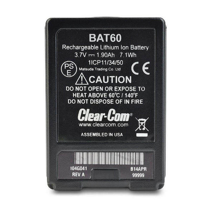 Clear-Com BAT60 FreeSpeakII 予備用専用充電池パック