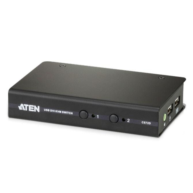 【生産完了】ATEN CS72D 2ポートUSB DVI/オーディオKVMスイッチ（スリムタイプ）