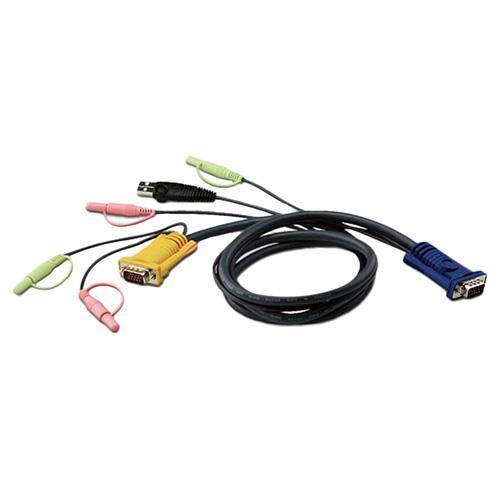 ATEN 2L-5301U 1.2m USB KVMケーブル (3 in 1 SPHD &オーディオコネクター付属)