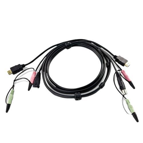 ATEN 2L-7D02UH 1.8m USB HDMI KVMケーブル (オーディオコネクター付属)