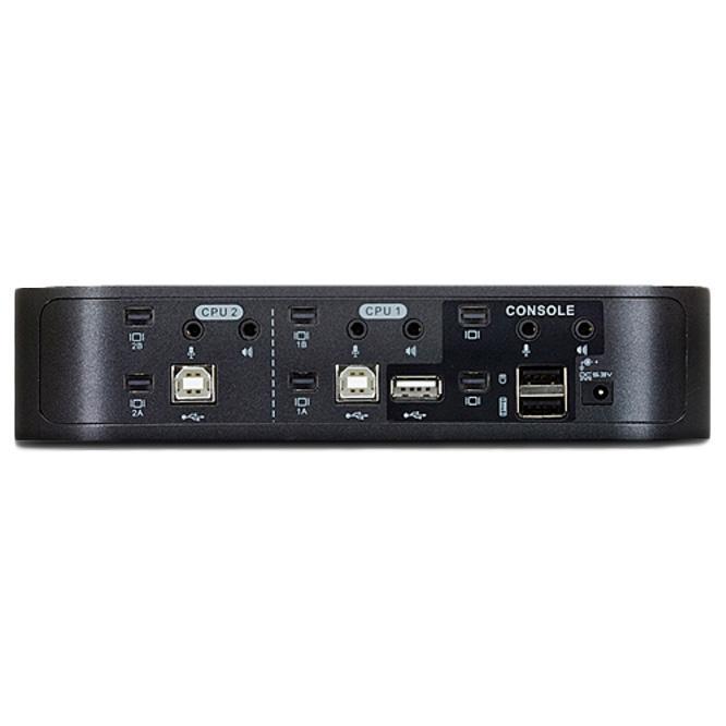 【生産完了】ATEN CS1942 USB2.0ハブ搭載 2ポート USB Mini DisplayPort/オーディオ デュアルディスプレイ KVMPスイッチ