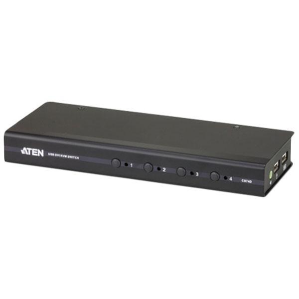【生産完了】ATEN CS74D 4ポート USB DVI/オーディオKVMスイッチ(スリムタイプ)