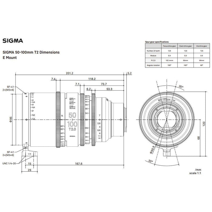 SIGMA High Speed Zoom Line(50-100mm/T2/Eマウント/メートル表記)