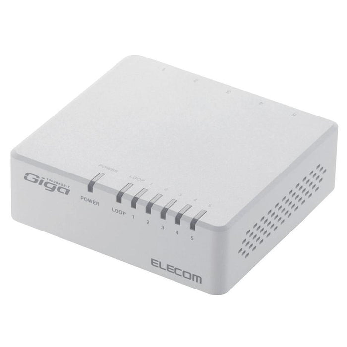 ELECOM EHC-G05PA-JW-K 1000BASE-T対応 スイッチングハブ(5ポート/ホワイト/マグネット付)