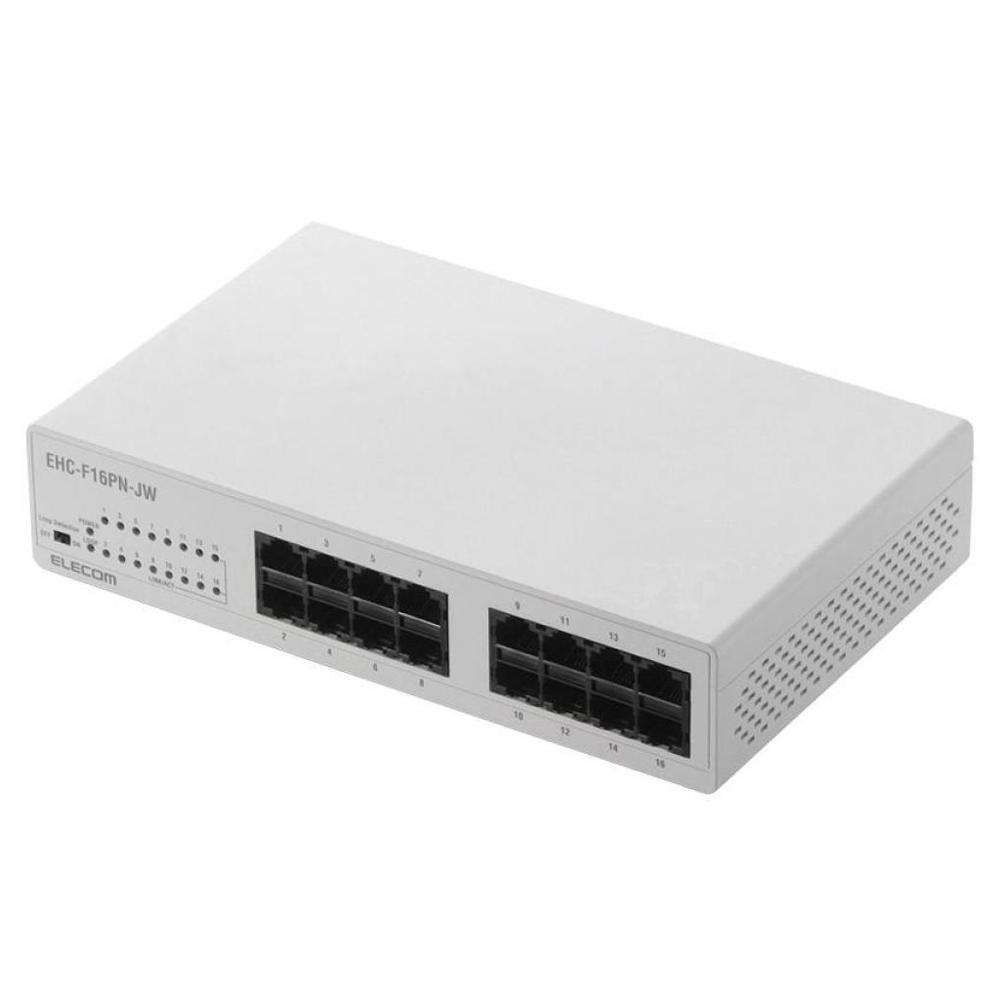 ELECOM EHC-F16PN-JW 100BASE-TX対応スイッチングハブ(16ポート