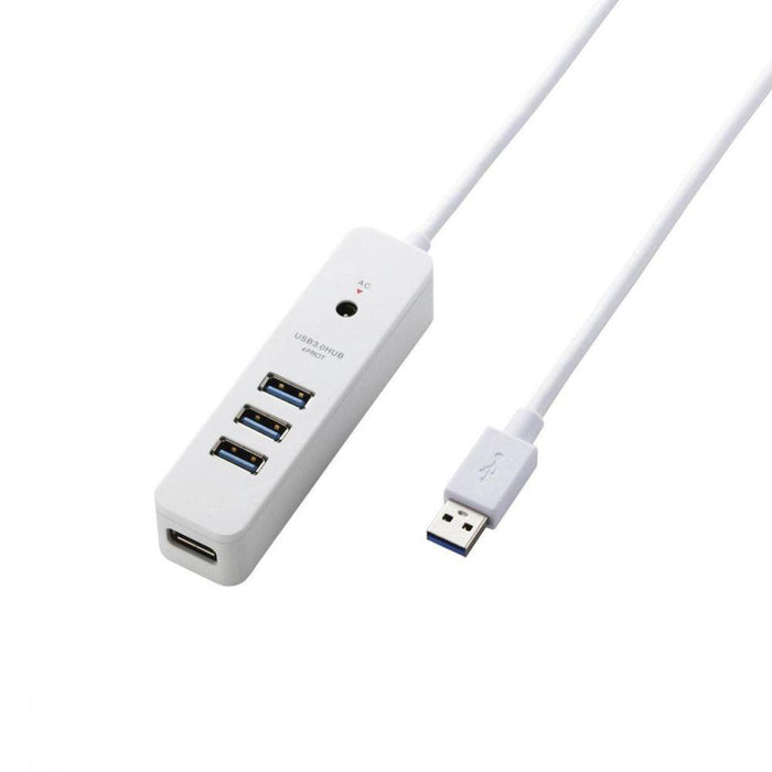 ELECOM U3H-T410SWH USB3.0ハブ(4ポートマグネット付き/ホワイト)