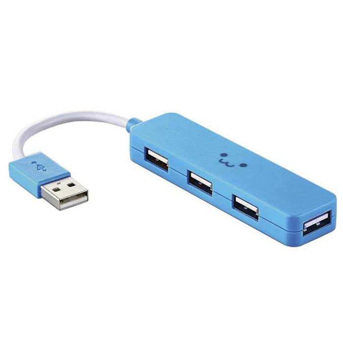 ELECOM U2H-SN4NBF2BU USB2.0ハブ(コンパクトタイプ/ブルー)