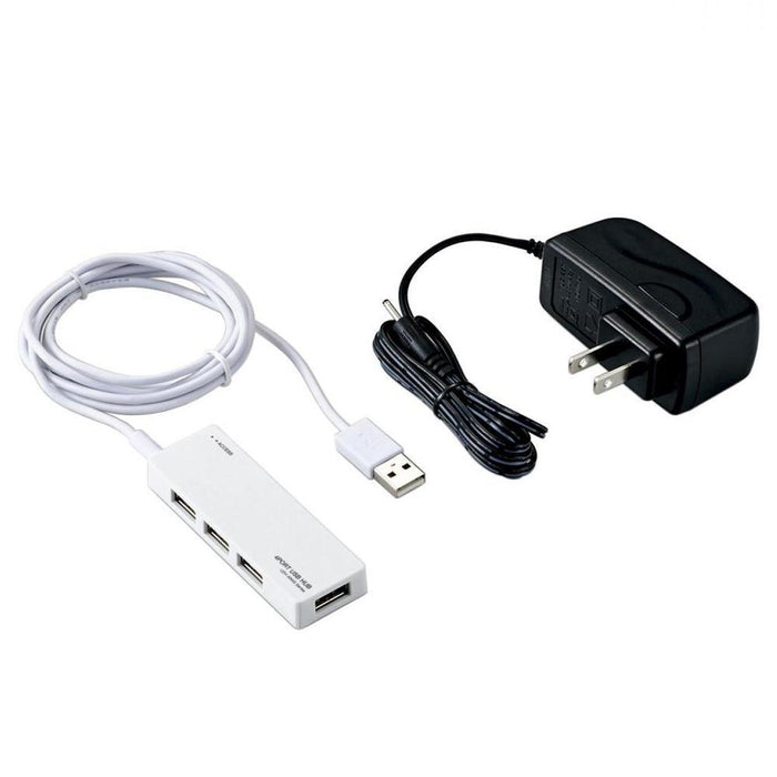 ELECOM U2H-AN4SWH USB2.0ハブ(ACアダプタ付/ホワイト)