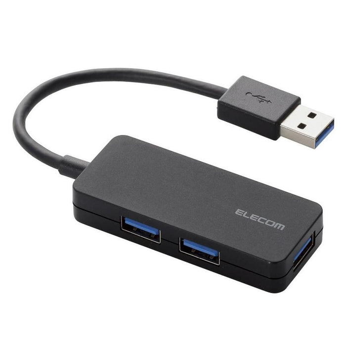 ELECOM U3H-K315BBK 3ポートUSB3.0ハブ(ケーブル固定タイプ/ブラック)