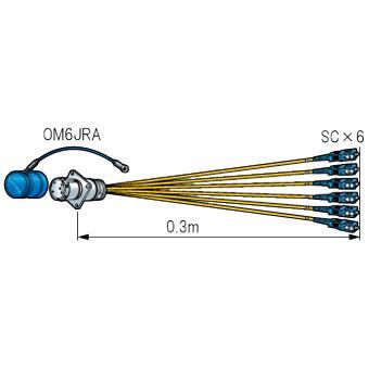 CANARE OM6S003-JR 光6心リセプタクルケーブル 0.3m