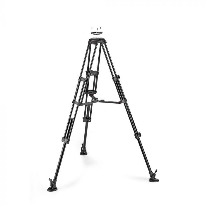 Manfrotto MVTTWINMA アルミツインビデオ三脚 ミッドスプレッダー付属