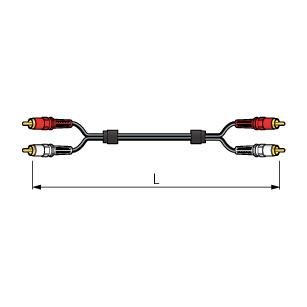CANARE 2RCS005 0.5M BLK AVケーブル RCA x2-RCA x2 0.5m 黒