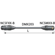 CANARE DM2C03-B 3M BLK DMXケーブル NC5（メス）-NC5（オス） 3m 黒