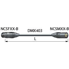 CANARE DM4C05-B 5M BLK DMXケーブル NC5（メス）-NC5（オス） 5m 黒