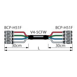 CANARE 4VS05-5CFWH 5M BLK BNCマルチケーブル BNC（オス）×4- BNC（オス）×4 5m 黒
